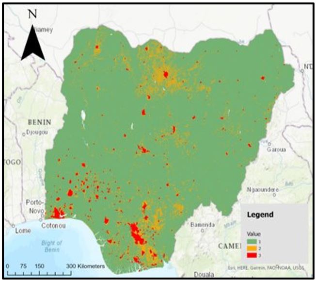 WorldPop Bottom-up GHS-DUG Output, Nigeria 2020