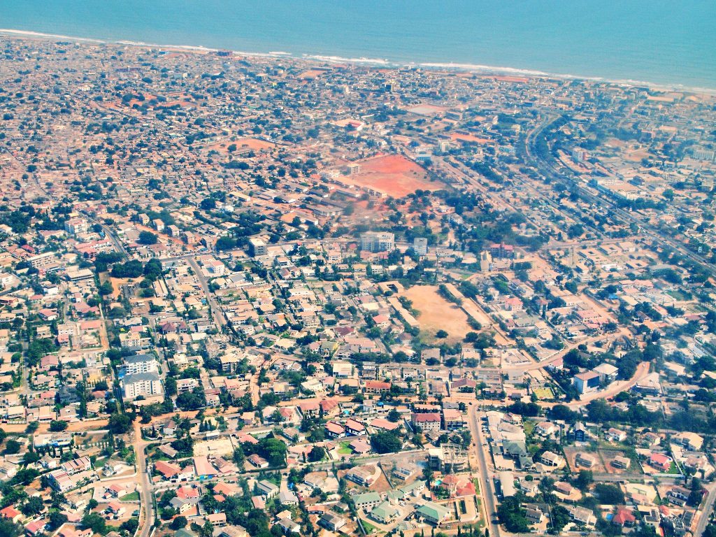 Aerial photograph of Accra, Ghana