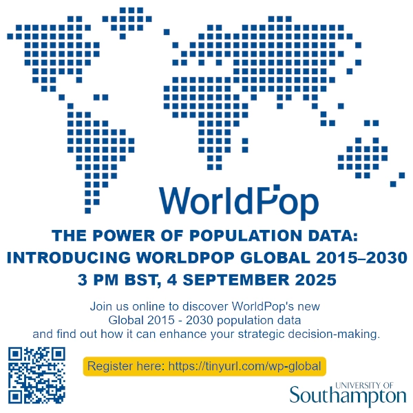 Graphic image for The Power of Population webinar with links and QR code.