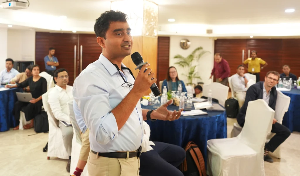 Photo of Dr Somnath Chaudhuri speaking at the stakeholders’ engagement meeting, Dhaka, Bangladesh.