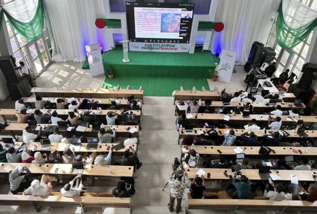 Photo of Dr Chris Nnanatu speaking at Data Science Nigeria AI Bootcamp 2025