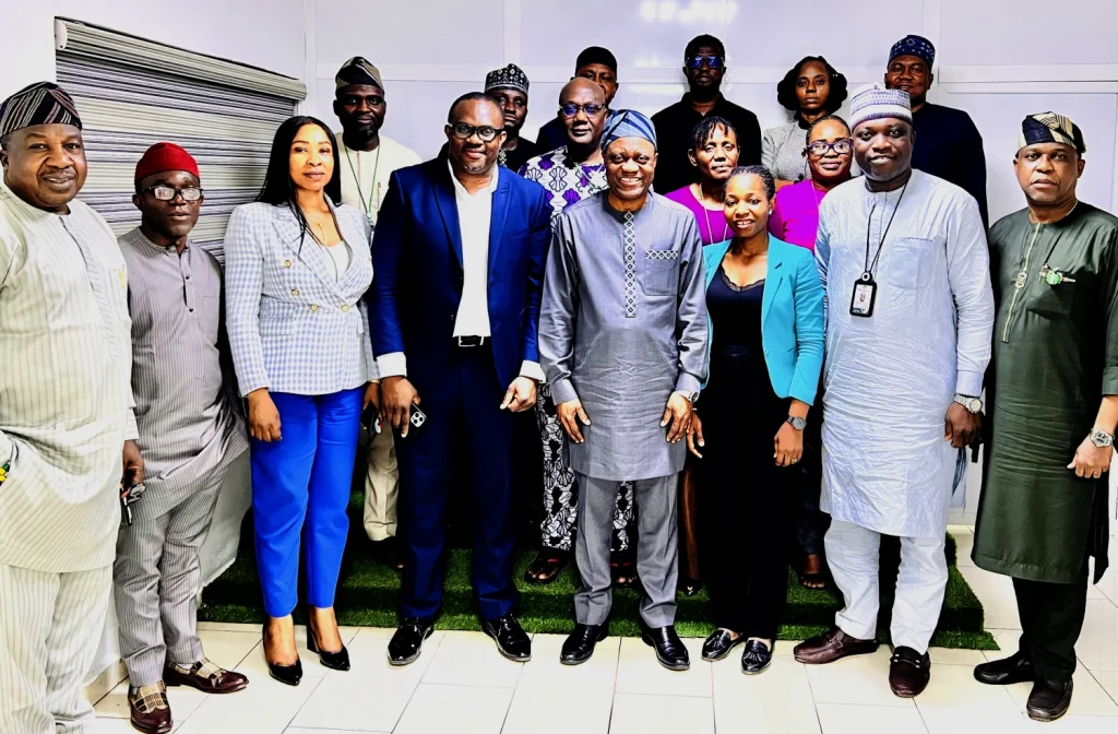 Photo of Dr Chris Nnanatu with Prince Adeyemi Adeniran, Statistician General, National Bureau of Statistics (pictured centre) and team members from the United Nations Population Fund Nigeria, National Population Commission, National Primary Health Care Development Agency, and Nnamdi Azikiwe University