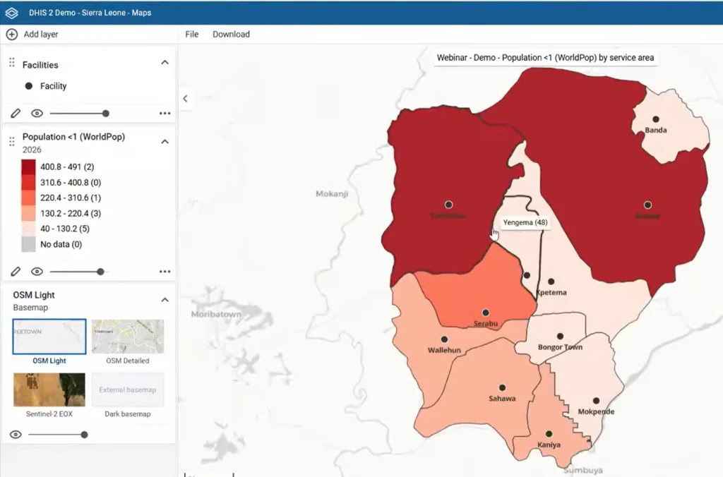 DHIS2 webinar screen capture