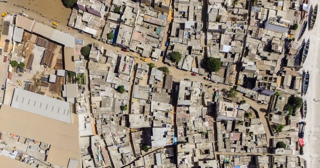 Aerial view of Hann, Senegal