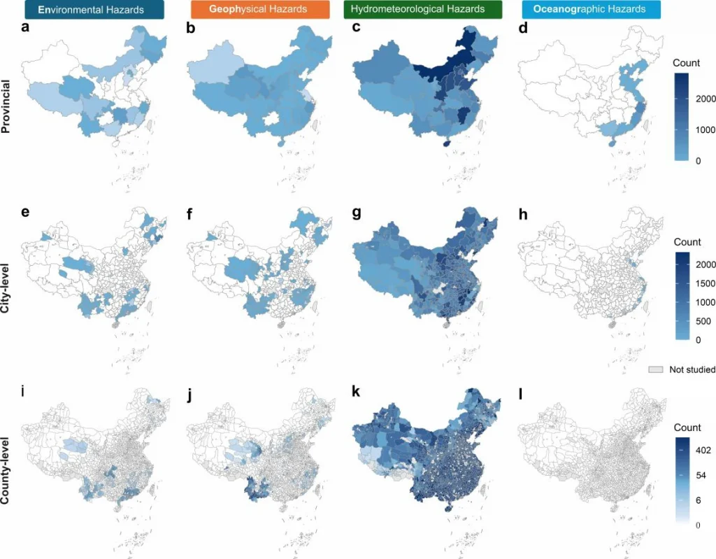 graphic showing spatial distribution of warning counts by hazard type