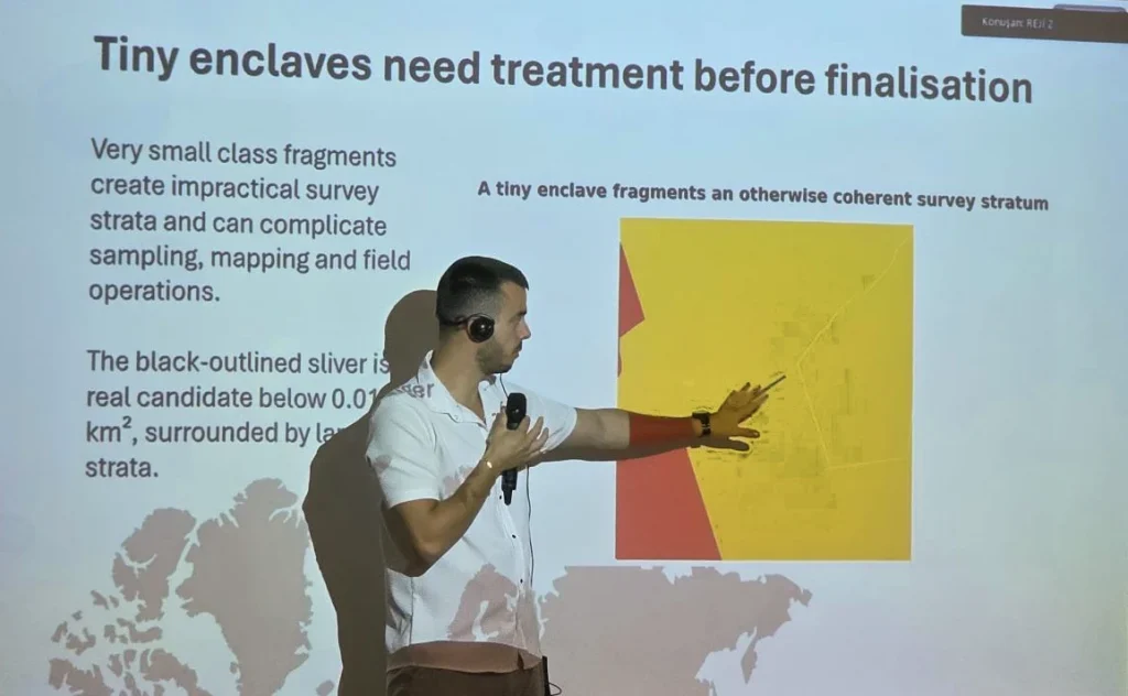 Photo of Nazim Gashi presenting at the Syrian Planning and Statistics Commission workshop