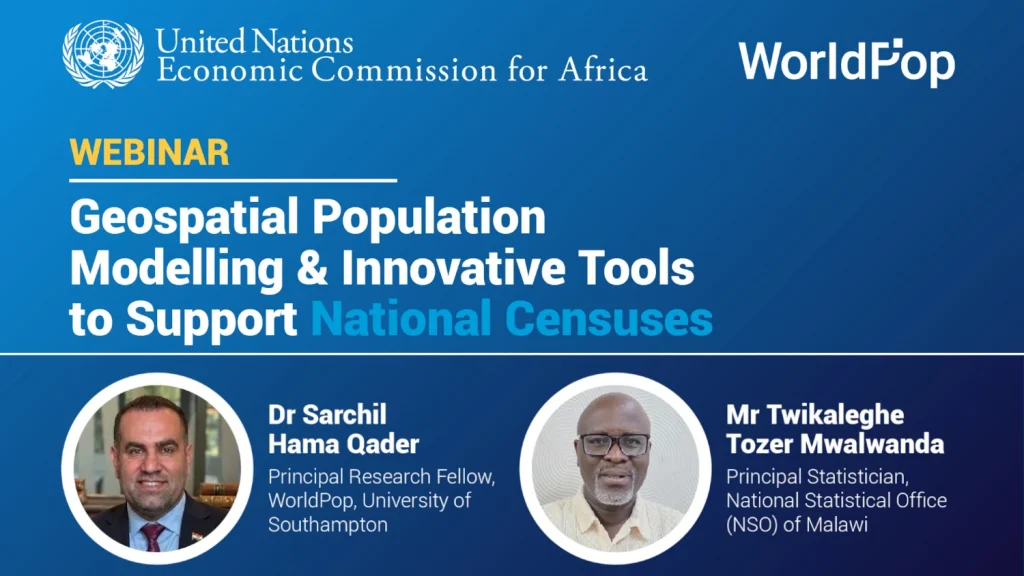 graphic promoting a UNECA geospatial Population Modelling Webinar
