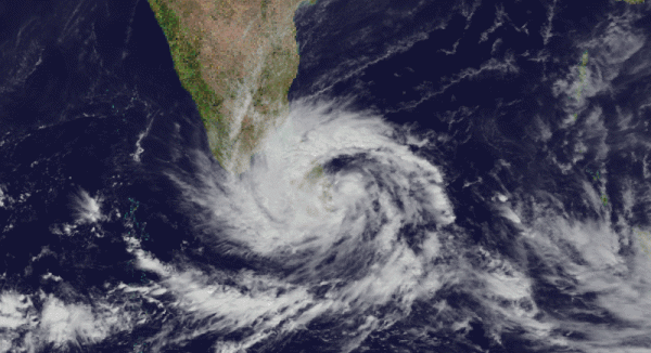 Visible infrared satellite loop of Cyclone Ditwah, by SSEC/CIMSS, University of Wisconsin–Madison
