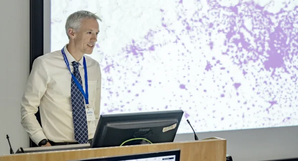 Photo of Professor Andy Tatem at the WorldPop 10th Anniversary event, 9 October 2024.