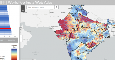 Screen shot of CIFF interactive health and development map of India - grid view