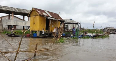 Photo of a stilt village in Benin