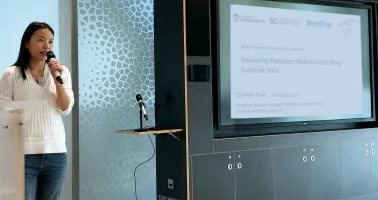 Photo of Qianwen Duan presenting at DEBIAS 2026