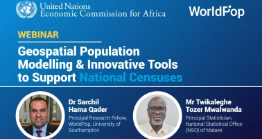 graphic promoting a UNECA geospatial Population Modelling Webinar
