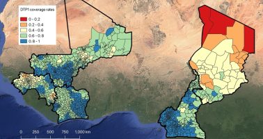 Regional map of West and Central Africa showing results from the Reach the Unreached project