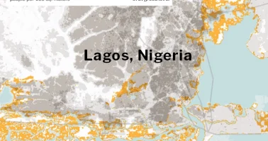 Graphic showing potential effect of sea level rise in Lagos, Nigeria